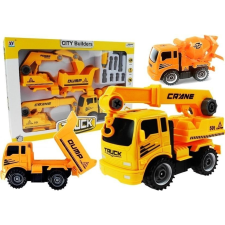 leantoys Roll-Off Járművek Készlete Betonkeverő Billenő Teherautó (2431) autópálya és játékautó