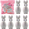 leantoys Styrofoam Húsvéti Nyuszik Glitter Dekoratív Fehér 6 db 21319 (21319)