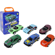 leantoys Súrlódásos Meghajtású Járművek Fémdobozban 6 ele (16325) autópálya és játékautó