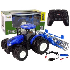 leantoys Távirányítós traktor 1:24 Blue Plough Metal 13346 távirányítós modell