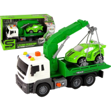 leantoys Teherautó Szállító Közúti Segítségnyújtás Vontatóhajó 1_16 Zöld Hangfények (11078) autópálya és játékautó