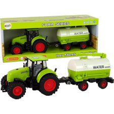 leantoys Traktor Pótkocsival Nagy Kerekekkel Zöld Farm (15424) autópálya és játékautó