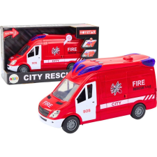 leantoys Tűzoltóautó - Fényekkel, Hangokkal, Nyíló Ajtókkal, Piros (3003) autópálya és játékautó
