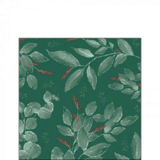 Leaves and berries green papírszalvéta 25x25cm, 20db-os papírárú, csomagoló és tárolóeszköz