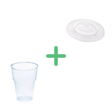 Lebomló pohár tetővel, PLA, 300 ml | 100db/cs papírárú, csomagoló és tárolóeszköz