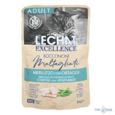 Lechat Excellence 85g Adult Tőkehal és Zöldség Alutasakos macskaeledel macskaeledel
