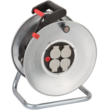 Lectra Technik Kft. Kábeldob 25 méteres kábellel, 4 dugalj, ezüst/fekete (Garant SK) villanyszerelés
