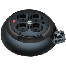 Lectra Technik Kft. Kábeldob 3 méteres kábellel, 4 dugalj fekete (Design) villanyszerelés