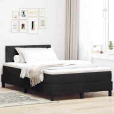  LED Box Spring Ágy matracmal leddel Fekete 120 x 190 cm Bársony ágy és ágykellék