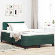  LED Box Spring Ágy matracmal Sötétzöld 120 x 190 cm Bársony ágy és ágykellék