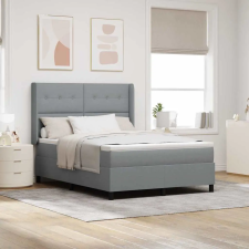  LED Box Spring Ágy matracmal Világosszürke 160 x 200 cm szövet ágy és ágykellék