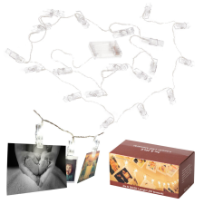  LED csipesz fénysor 1.5m 10LED meleg fehér karácsonyfa izzósor