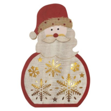  LED dekoráció, fa – Télapó, 30 cm, 2x AAA, beltéri, meleg fehér, időzítő karácsonyfa izzósor