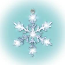  LED-es ablakdísz, akril, hókristály, 30cm, 4,5V KID 701 karácsonyi dekoráció