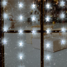  LED-es csillag fényfüggöny, hidegfehér karácsonyfa izzósor