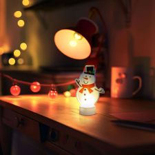 LED-es dekoráció - melegfehér - hóember - elemes karácsonyfadísz