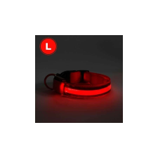 LED-es nyakörv - akkumulátoros - L méret - piros nyakörv, póráz, hám kutyáknak