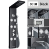  LED-es zuhanyoszlopos csaptelep, luxus kivitel, SPA masszázsfúvókák, nincs LED 8018 fekete