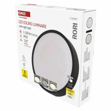 LED felületi lámpatest RORI kerek, fekete, 17W, CCT (ZM4401) világítás