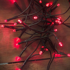 LED fényfüzér, piros, 80 LED, 6,4 méter karácsonyfa izzósor