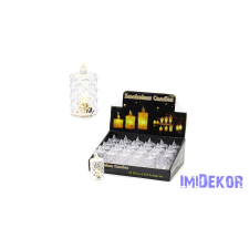  LED gyertya melegfényű 4x8cm - Pikkelyes dekorációs kellék