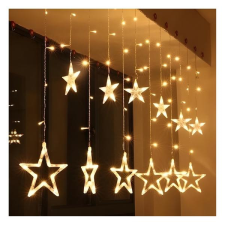  LED karácsonyi fényfüzér – Csillag alakú díszek, meleg fehér világítás DN-64