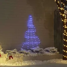 LED Karácsonyi Fenyő 112 LED-del Kék 511 cm Fém műfenyő