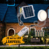  Led kültéri lámpa napelemes töltővel, kerek, 20W