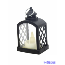  LED lámpás rácsos kicsi 9cm - Fekete dekorációs kellék