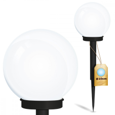 LED napelemes kerti lámpa ATRIS szegecses fehér golyós 10cm LUMILED kültéri világítás