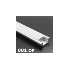 LED Profiles ALP-001 - Aluminium U profil ezüst, LED szalaghoz, opál burával villanyszerelés