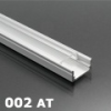 LED Profiles ALP-002 - Aluminium U profil ezüst, LED szalaghoz, átlátszó burával