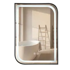  LED Tükör ZONE 80X60 BLACK fürdőszoba bútor
