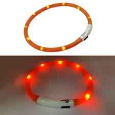  LED vágható világítós nyakörv- 56cm - Narancs nyakörv, póráz, hám kutyáknak