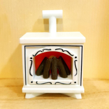  Ledes kandalló, fehér. Mérete: 5x7x3 cm dekorációs kellék