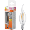 Ledvance Gmbh Osram E14 LED gyertya, 3,4W, 470 lm, 2700 K, melegfehér, áttetsző üveg-40 W izzó helyett - Star Classic BA filament