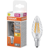 Ledvance Gmbh Osram E14 LED gyertya, 3,4W, 470 lm, 2700 K, melegfehér, áttetsző üveg-40 W izzó helyett - Star Classic BW filament