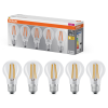 Ledvance Gmbh Osram E27 LED 7W, 806 lm, 2700 K, melegfehér, áttetsző üveg-60 W normál izzó helyett, 5 darabos - Base Classic A 60 filament