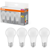 Ledvance Gmbh Osram E27 LED 8W, 806 lm, 2700 K, melegfehér, opál műanyag-60 W normál izzó helyett, 4 darabos - Base Classic A