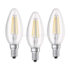 Ledvance Osram Base átlátszó üveg búra/4W/470lm/2700K/E14/dobozos LED gyertya izzó 3 db (LEDVANCE_4058075819313)