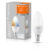 Ledvance OSRAM LED gyertya E14 5W 470lm RGBW WIFIB40 5W 230V RGBWFR Ledvance 4058075485556 (4058075485570)
