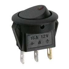 LEDvonal Kapcsoló , 12V DC , fekete színű , piros LED villanyszerelés