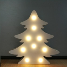 LEDvonal LED dekoráció , karácsonyi fa fenyőfa , 9 db led , meleg fehér , elemes karácsonyi dekoráció