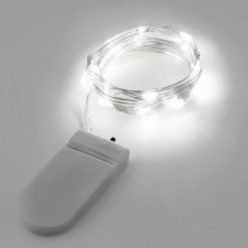 LEDvonal Led fényfüzér , beltéri , 20 db LED , hideg fehér , elemes karácsonyfa izzósor