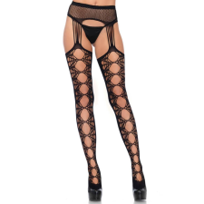 Leg Avenue Net opaque stockings, black, O/S harisnyatartó