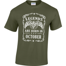 "Legends are born in..." születésnapi póló ajándéktárgy