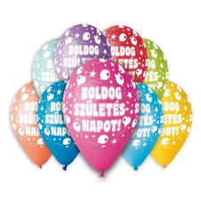 . Léggömb, 30 cm, "boldog születésnapot", lufis 11-printbszii party kellék