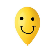 . Léggömb, 30 cm, smiley, sárga (PT11PRSMLS) party kellék