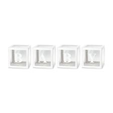 Léggömbdobozok BABY, 30x30 cm, fehér (1 db / 4 db) party kellék