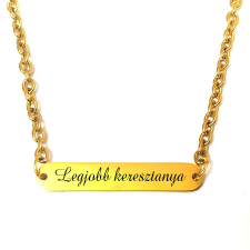  Legjobb Keresztanya feliratú nyaklánc tüköracél lapocskával, több méretben és színben nyaklánc